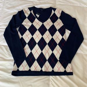 Navy Tommy Hilfiger Argyle Sweater